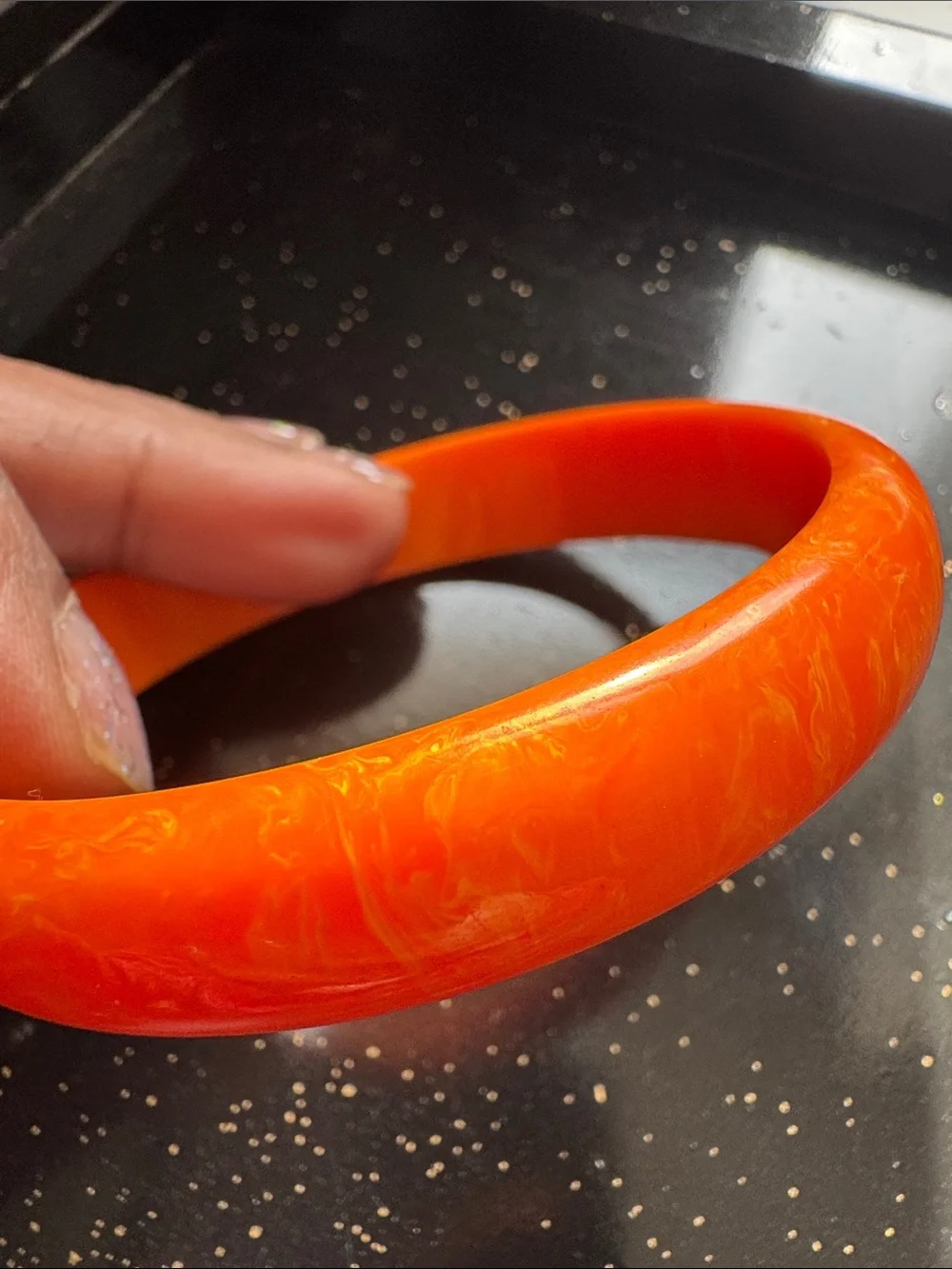 Orange Tangerine Bakelite Bangle Bracelet
